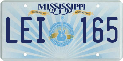 MS license plate LEI165
