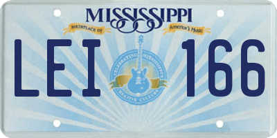 MS license plate LEI166
