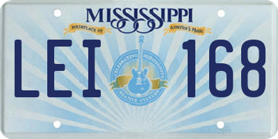 MS license plate LEI168