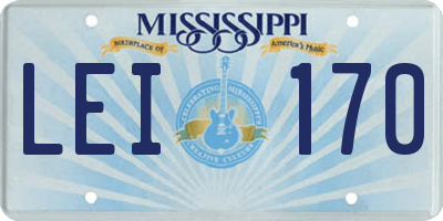 MS license plate LEI170