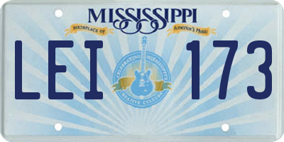 MS license plate LEI173