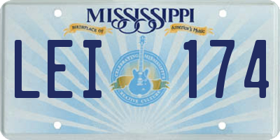 MS license plate LEI174
