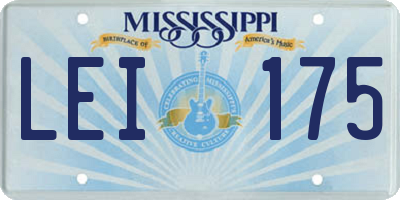 MS license plate LEI175