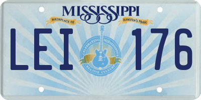 MS license plate LEI176