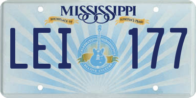 MS license plate LEI177