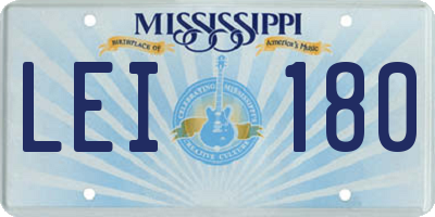 MS license plate LEI180