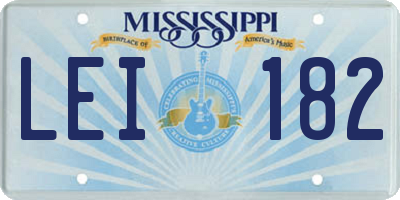 MS license plate LEI182