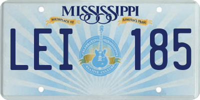 MS license plate LEI185