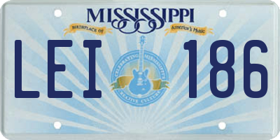 MS license plate LEI186