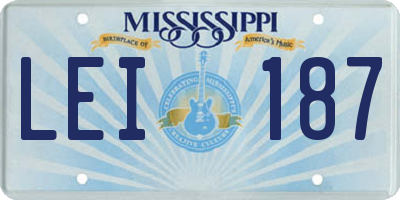 MS license plate LEI187