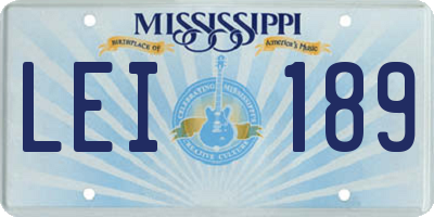 MS license plate LEI189