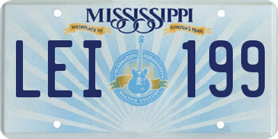 MS license plate LEI199