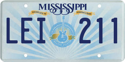 MS license plate LEI211