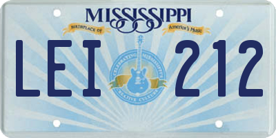 MS license plate LEI212