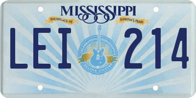 MS license plate LEI214