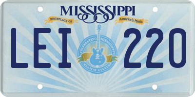 MS license plate LEI220