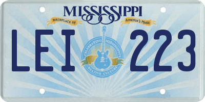 MS license plate LEI223