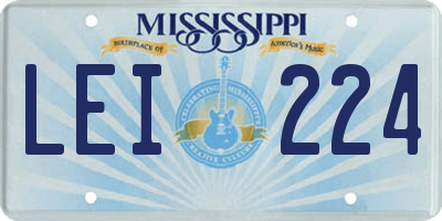 MS license plate LEI224