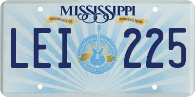 MS license plate LEI225
