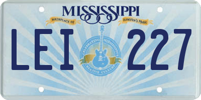 MS license plate LEI227