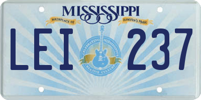 MS license plate LEI237