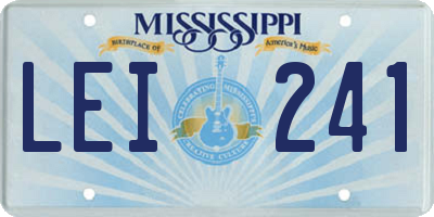 MS license plate LEI241