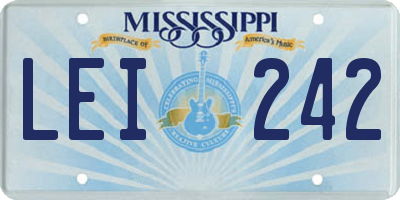 MS license plate LEI242