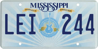 MS license plate LEI244