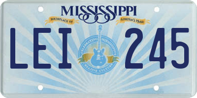 MS license plate LEI245