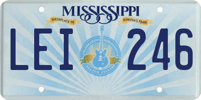 MS license plate LEI246