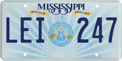 MS license plate LEI247