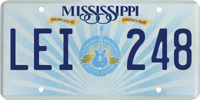 MS license plate LEI248