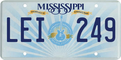 MS license plate LEI249