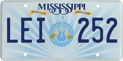 MS license plate LEI252