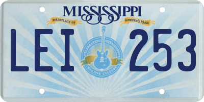 MS license plate LEI253