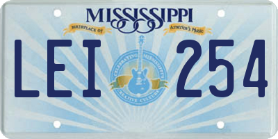 MS license plate LEI254