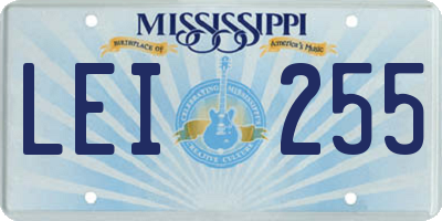 MS license plate LEI255