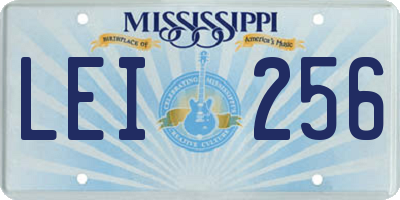 MS license plate LEI256