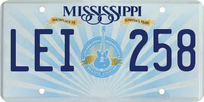 MS license plate LEI258