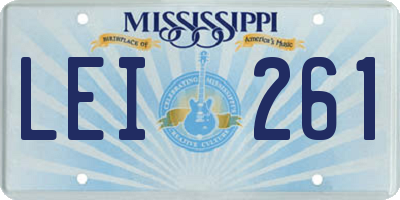 MS license plate LEI261
