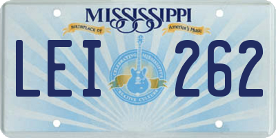 MS license plate LEI262
