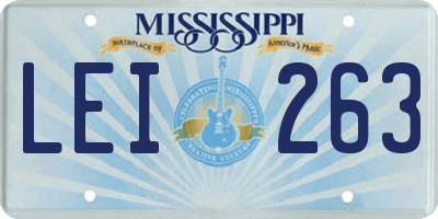 MS license plate LEI263