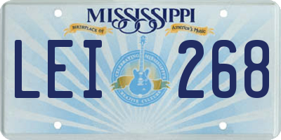 MS license plate LEI268