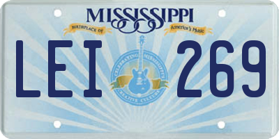 MS license plate LEI269