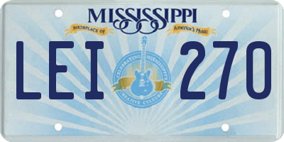 MS license plate LEI270