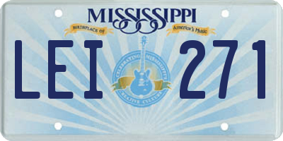 MS license plate LEI271