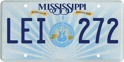 MS license plate LEI272