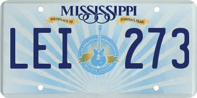 MS license plate LEI273