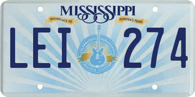 MS license plate LEI274