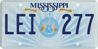 MS license plate LEI277